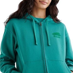 Roots Organic Original Athleisure Relaxed Cotton Full Zip Hoodie Medium Green